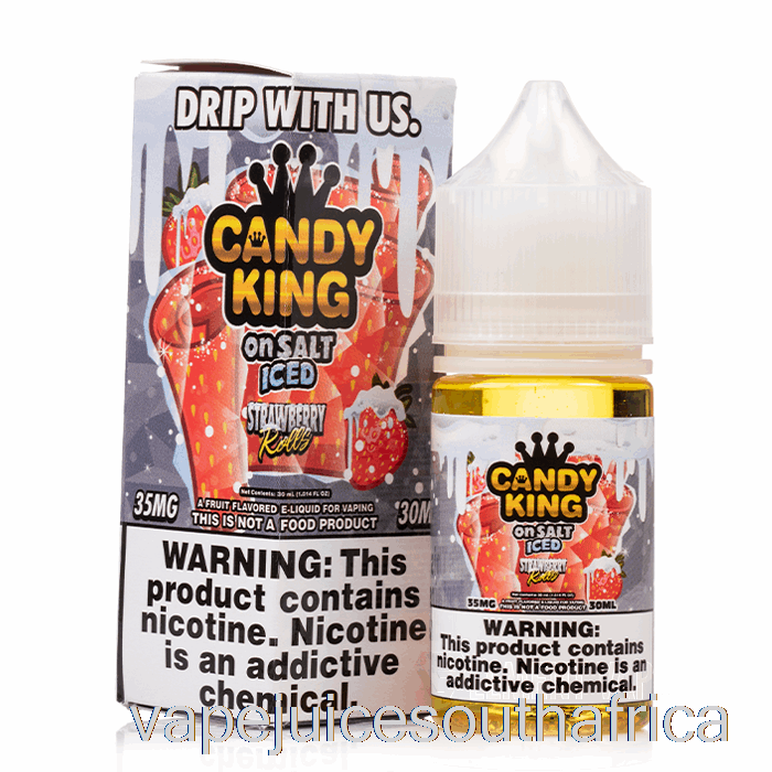 Vape Pods Iced Strawberry Rolls - Candy King On Salt - 30Ml 35Mg